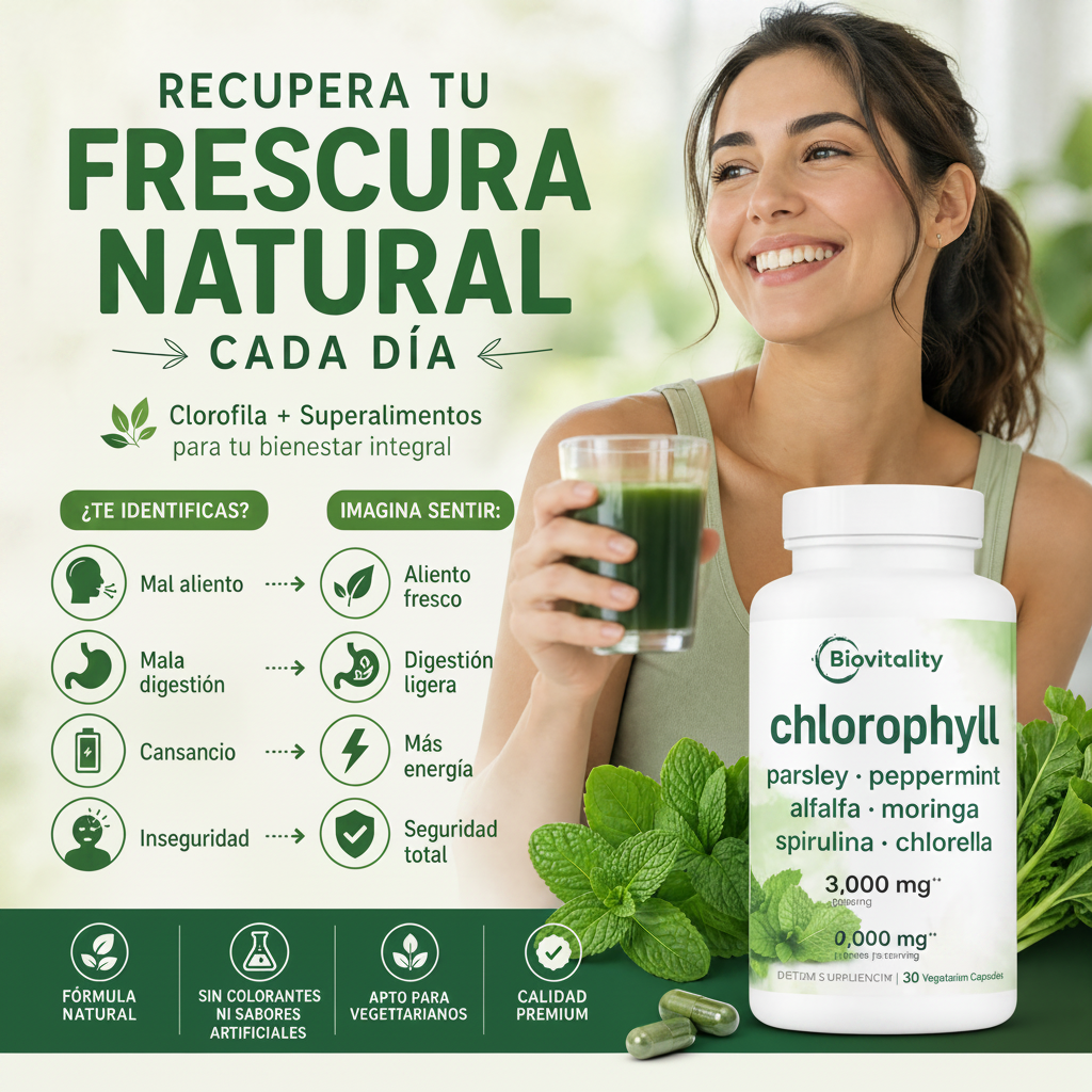 Recupera tu frescura natural cada día - Biovitality Clorofila