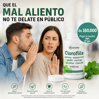Que el mal aliento no te delate en público - Biovitality Clorofila